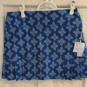 Sigrid Olsen Blue Patterned golf and tennis Skirt bnwt size small